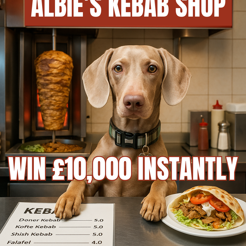 ALBIE'S KEBAB SHOP! £10,000 INSTANT WINS + £1K END PRIZE!